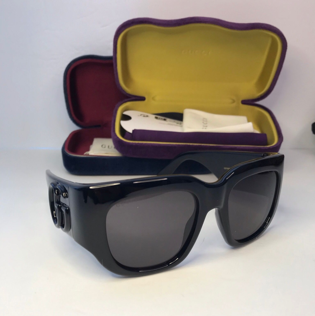 New Original Gucci Grey Square Ladies Sunglasses Gg1545s 001 53.